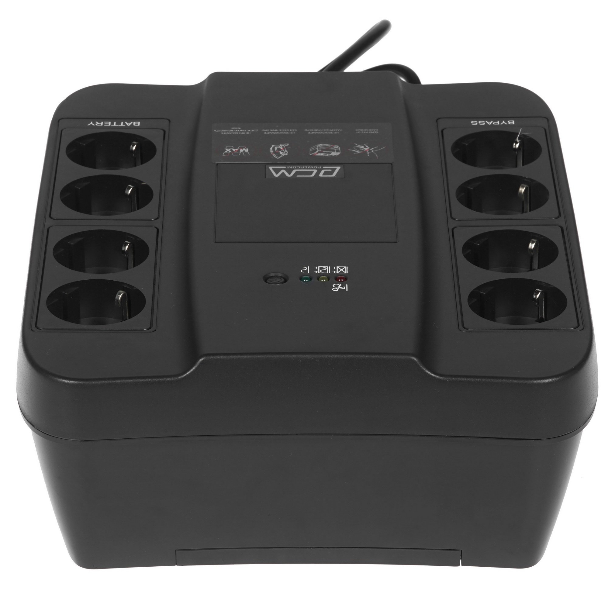 Источник бесперебойного питания Powercom Back-UPS SPIDER, OffLine, 450VA/270W, Tower, 8xSchuko outlets (4 surge & 4 batt) (332718)