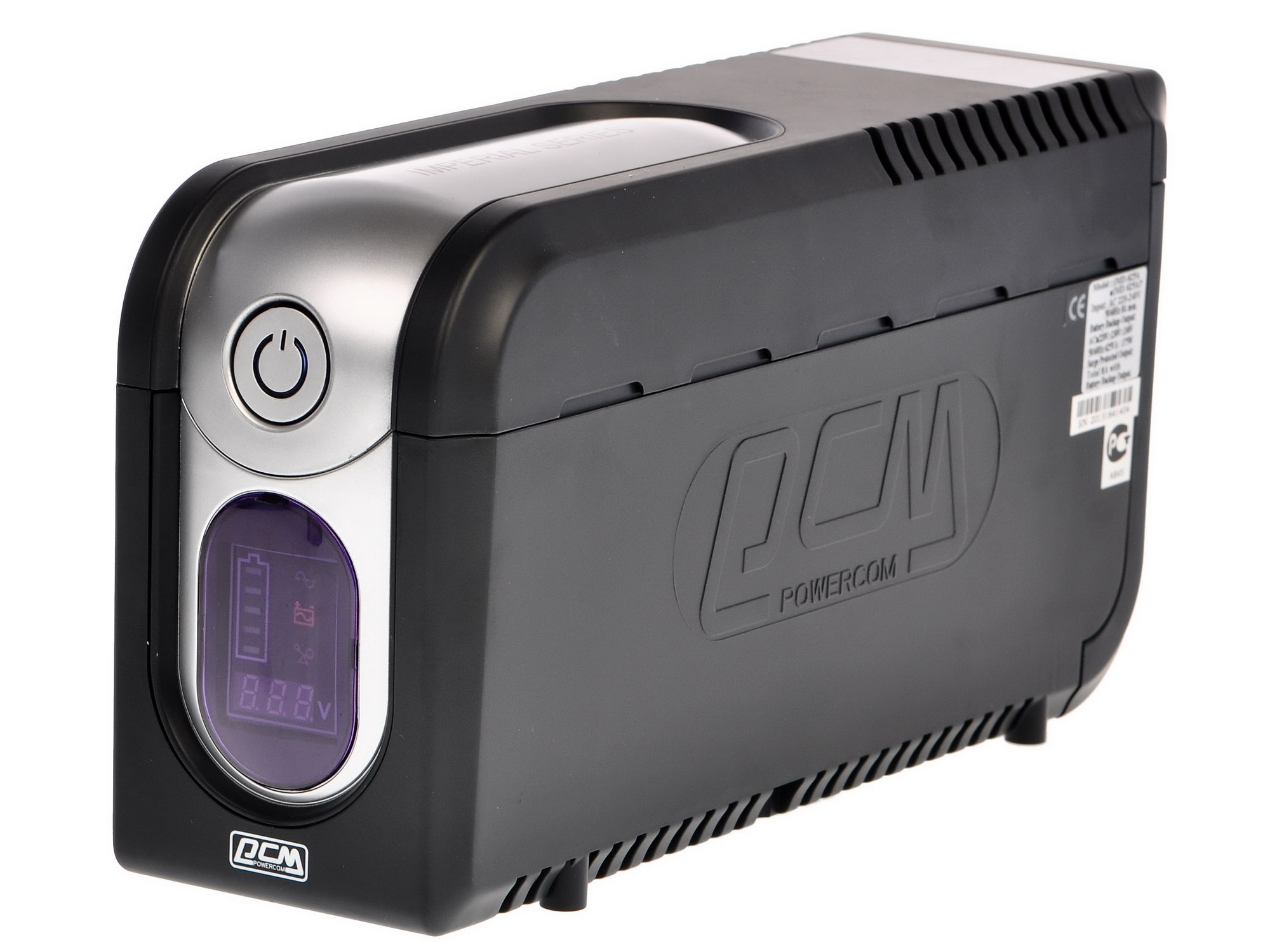 Источник бесперебойного питания Powercom Back-UPS IMPERIAL, Line-Interactive, 625VA/375W, Tower, 5*IEC320-C13 (2 surge & 3 batt), LCD, USB (507308)