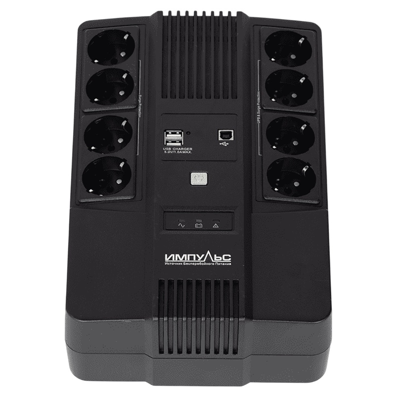 ИБП МАСТЕР 800, 800/480 ВА/Вт, LED, USB, RJ11/RJ45, SCHUKOx8 Импульс MT80103