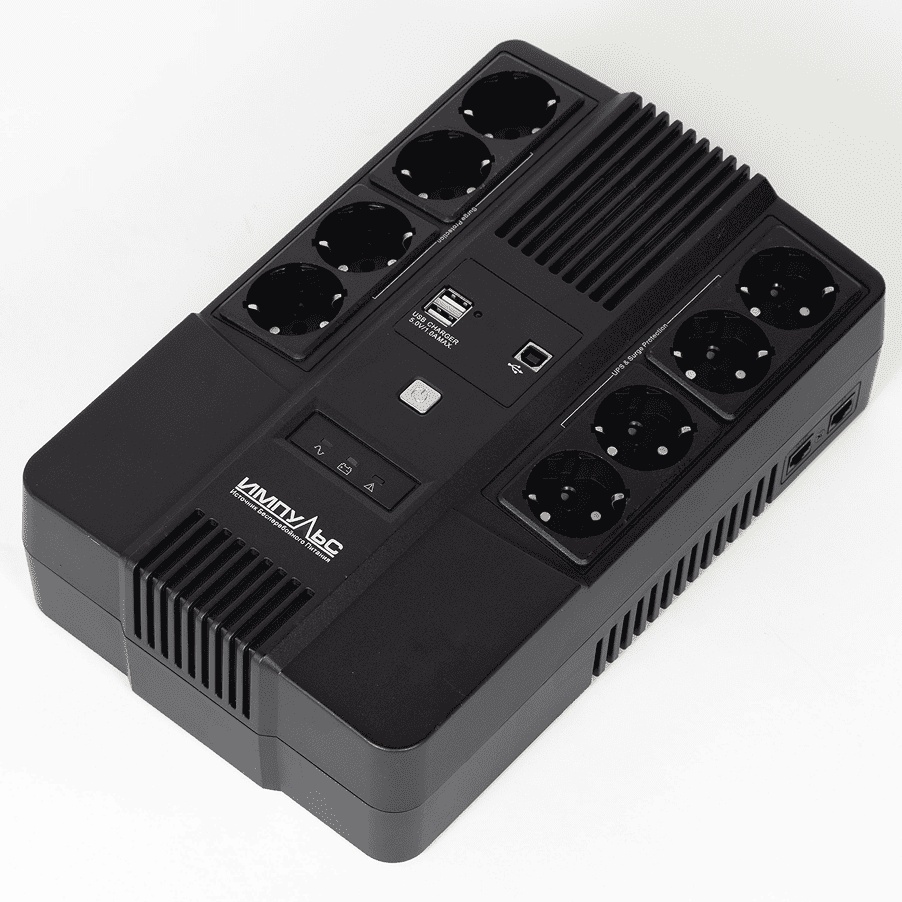 ИБП МАСТЕР 800, 800/480 ВА/Вт, LED, USB, RJ11/RJ45, SCHUKOx8 Импульс MT80103