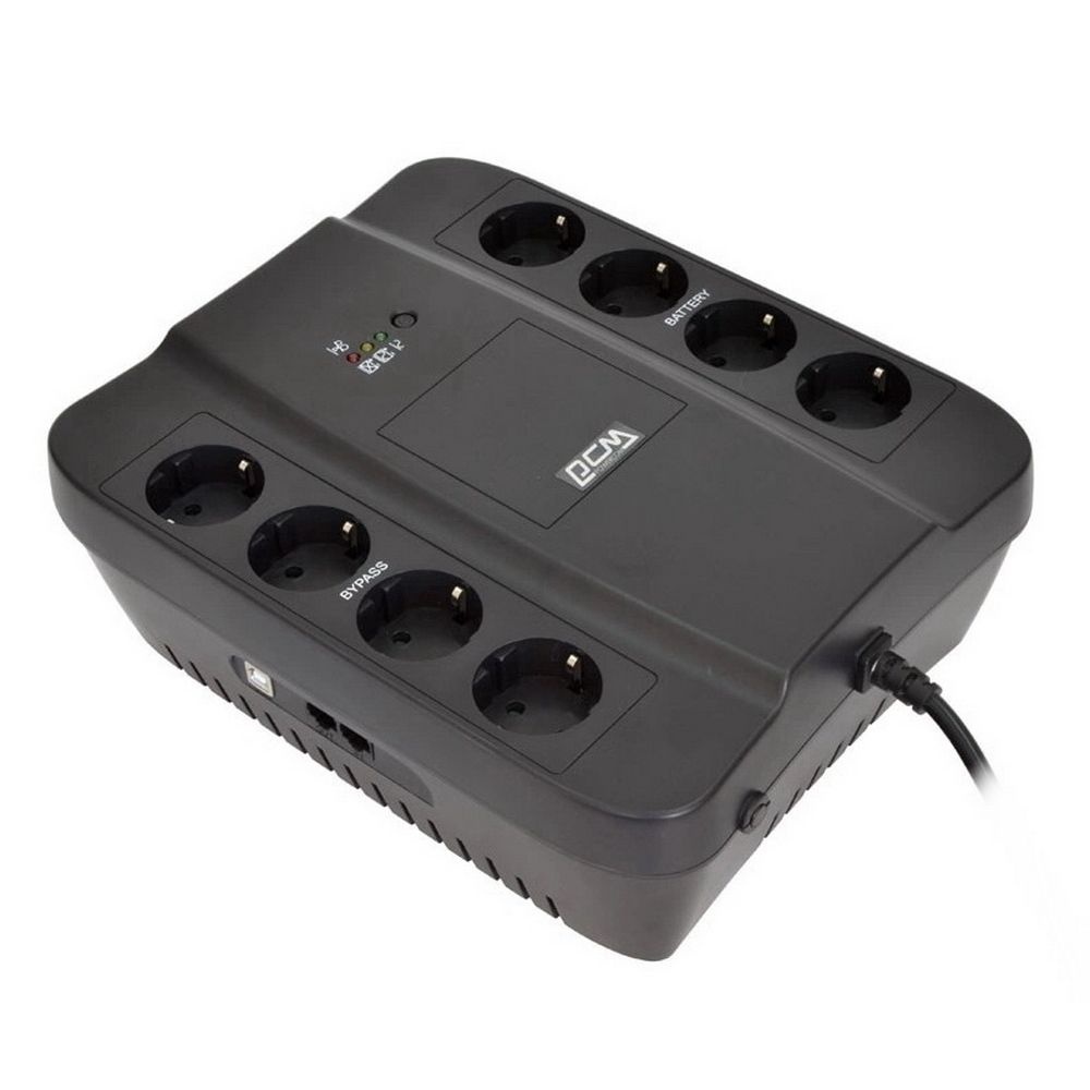 Источник бесперебойного питания Powercom Back-UPS SPIDER, Line-Interactive, 650VA/390W, Tower, 8xSchuko outlets (4 surge & 4 batt), USB (688275)