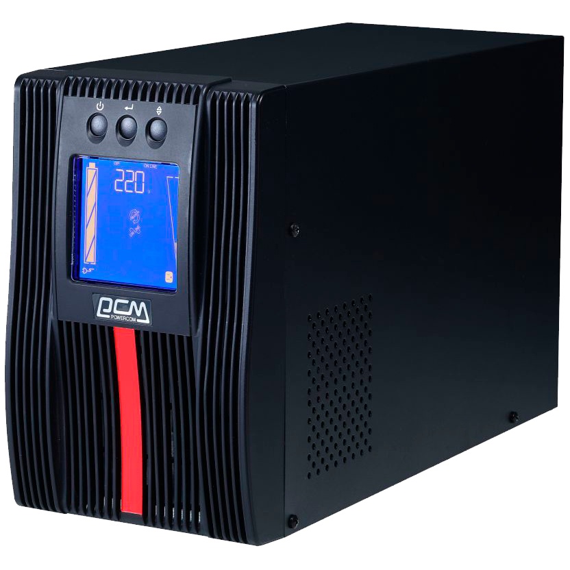 Источник бесперебойного питания Powercom MACAN, On-Line, 1000VA/1000W, Tower, 4*IEC320-C13, Serial+USB, SNMP Slot (1034861)