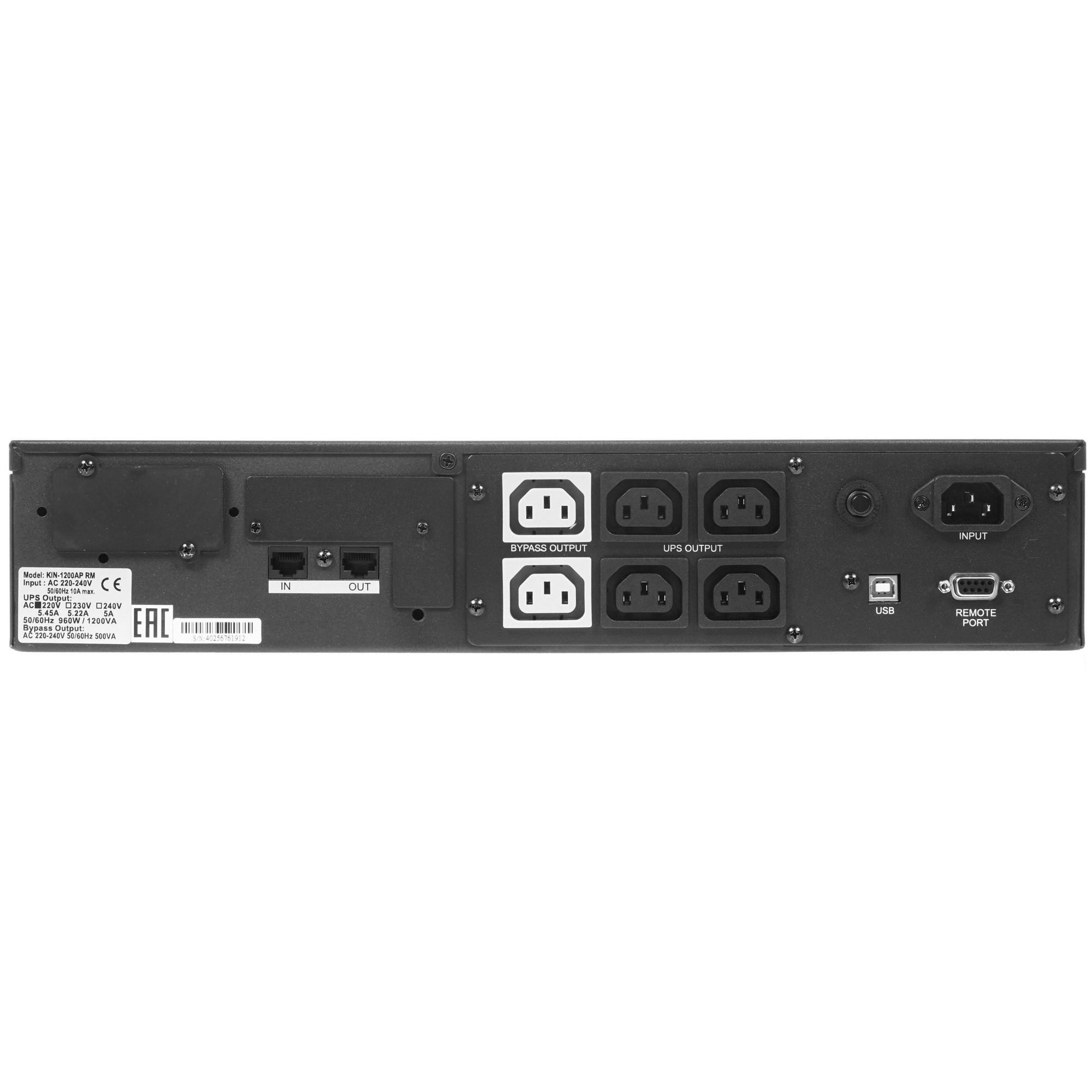 Источник бесперебойного питания Powercom King Pro RM KIN-1200AP, LCD, 1200VA/960W, Rack mount 2U, 6*IEC320-C13 (2 surge & 4 batt), SNMP Slot, black (1152596)