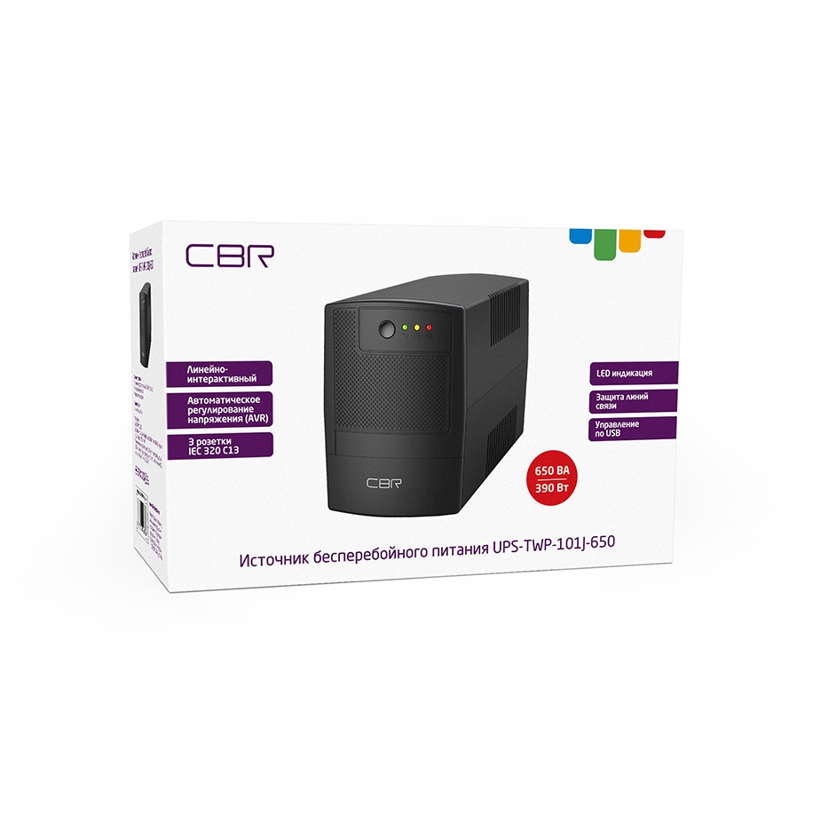 Башенный линейно-интерактивный ИБП CBR UPS-TWP-101J-650