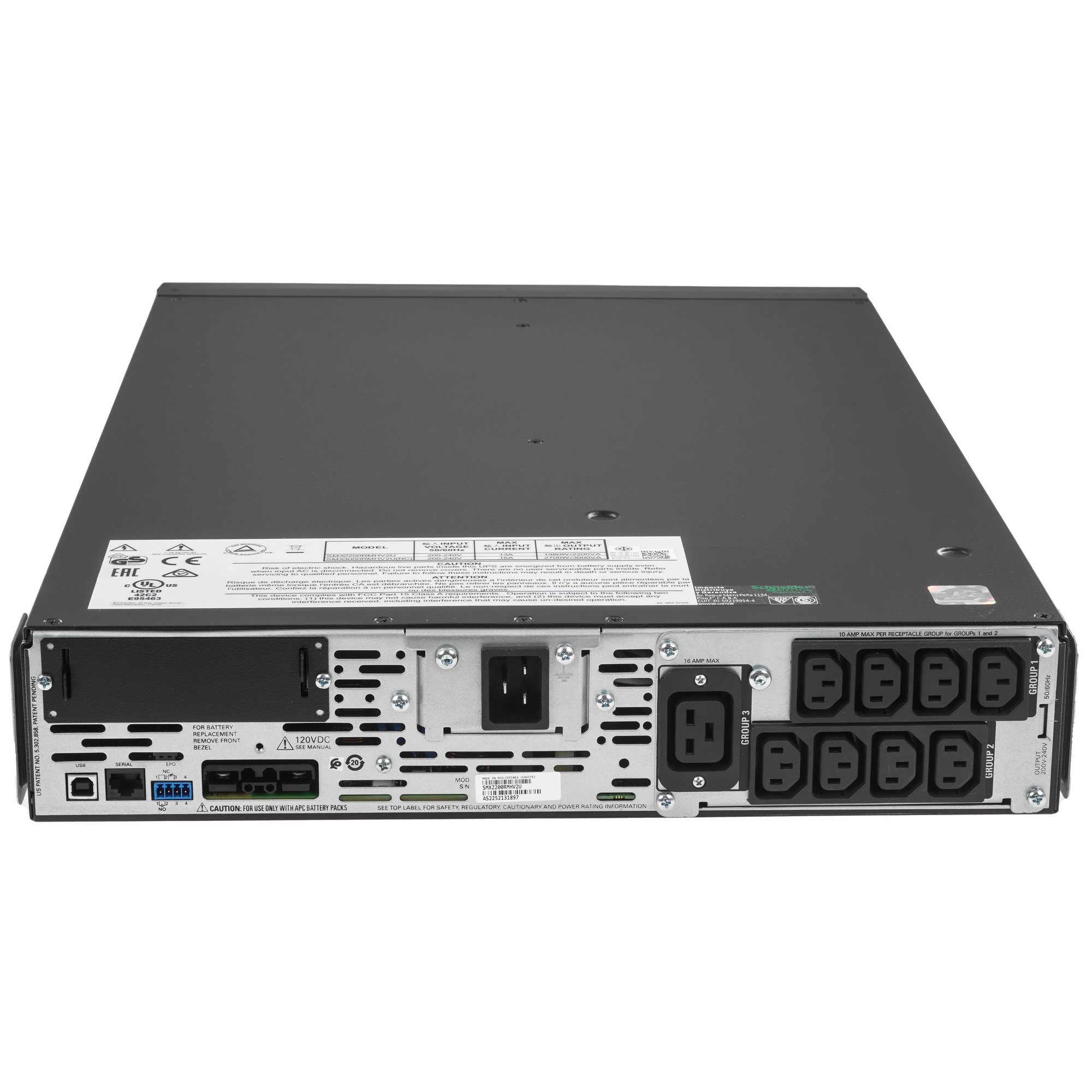 Источник бесперебойного питания APC Smart-UPS X 2200VA/1980W, RM 2U/Tower, Ext. Runtime, Line-Interactive, LCD, Out: 220-240V 8xC13 (3-gr. switched) 1xC19, SmartSlot, USB, EPO, HS User Replaceable Bat, Black, 1 year warranty