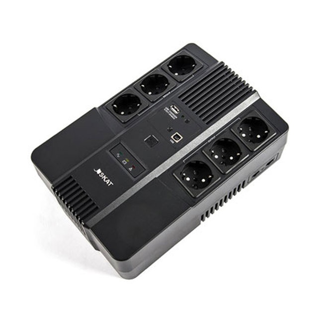 Источник бесперебойного питания (8998) Бастион SKAT-UPS 600 AI 600ВА/350Вт/Line-Interactive/АКБ 7Ачх1/220В/6хSchuko/3 л.г