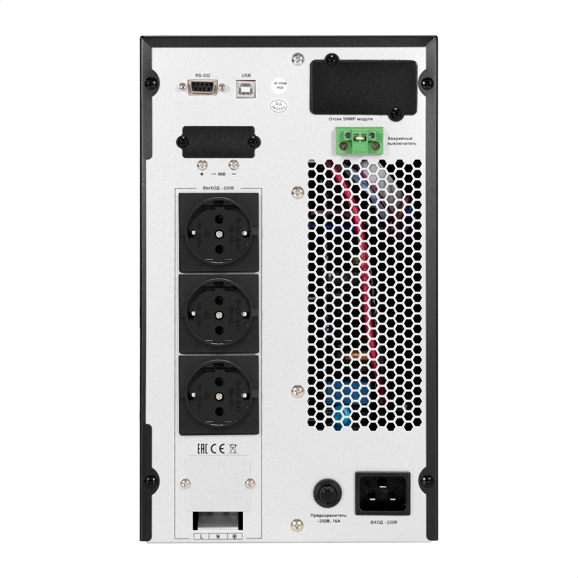 ИБП On-line ExeGate PowerExpert TL-3000.72V.LCD.AVR.3SH.USB.RS232.SNMP (3000VA/3000W, On-Line, PF=1, LCD, 3*Schuko, RS232, USB, SNMP-slot, батарея 12V 7.2Ah - 6шт, возможность подключения до 4 внешних батарейных блоков 72В, Tower, металлический