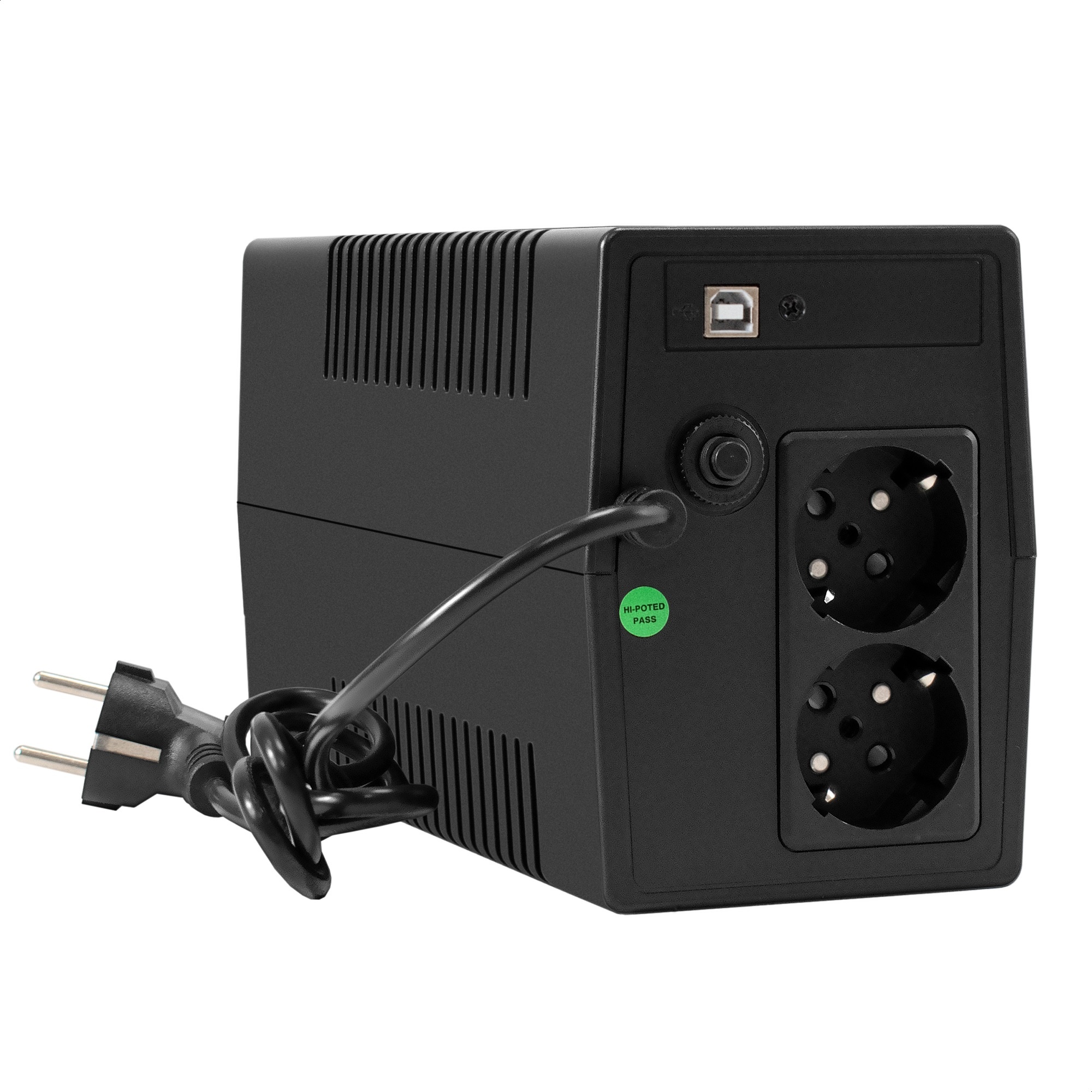 ИБП ExeGate Power NB-650.LED.AVR.2SH.USB (650VA/390W, LED, AVR, 2*Schuko, USB, батарея 12V 7.2Ah, Black)