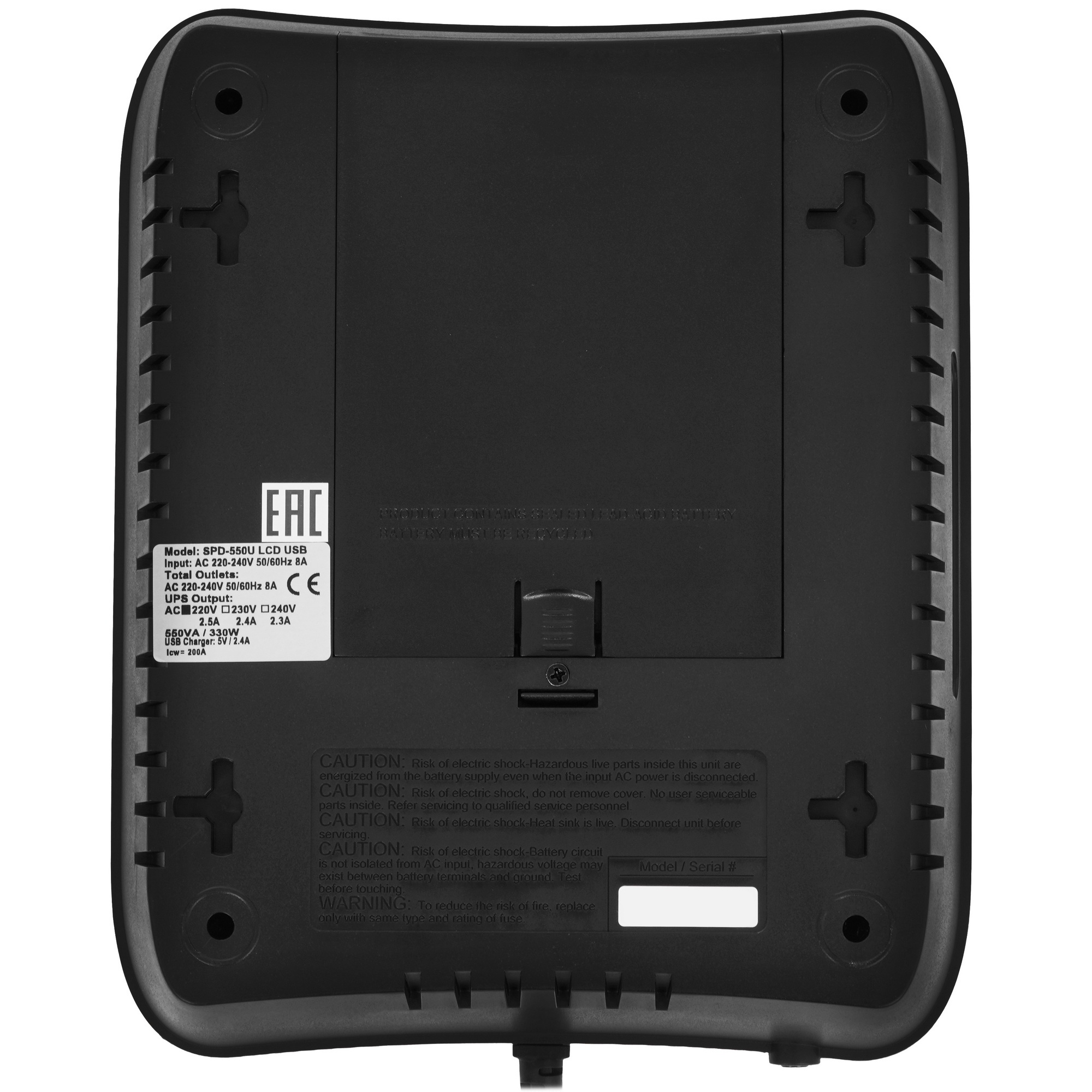 Источник бесперебойного питания Powercom Back-UPS SPIDER, Line-Interactive, LCD, AVR, 550VA/330W, 8x