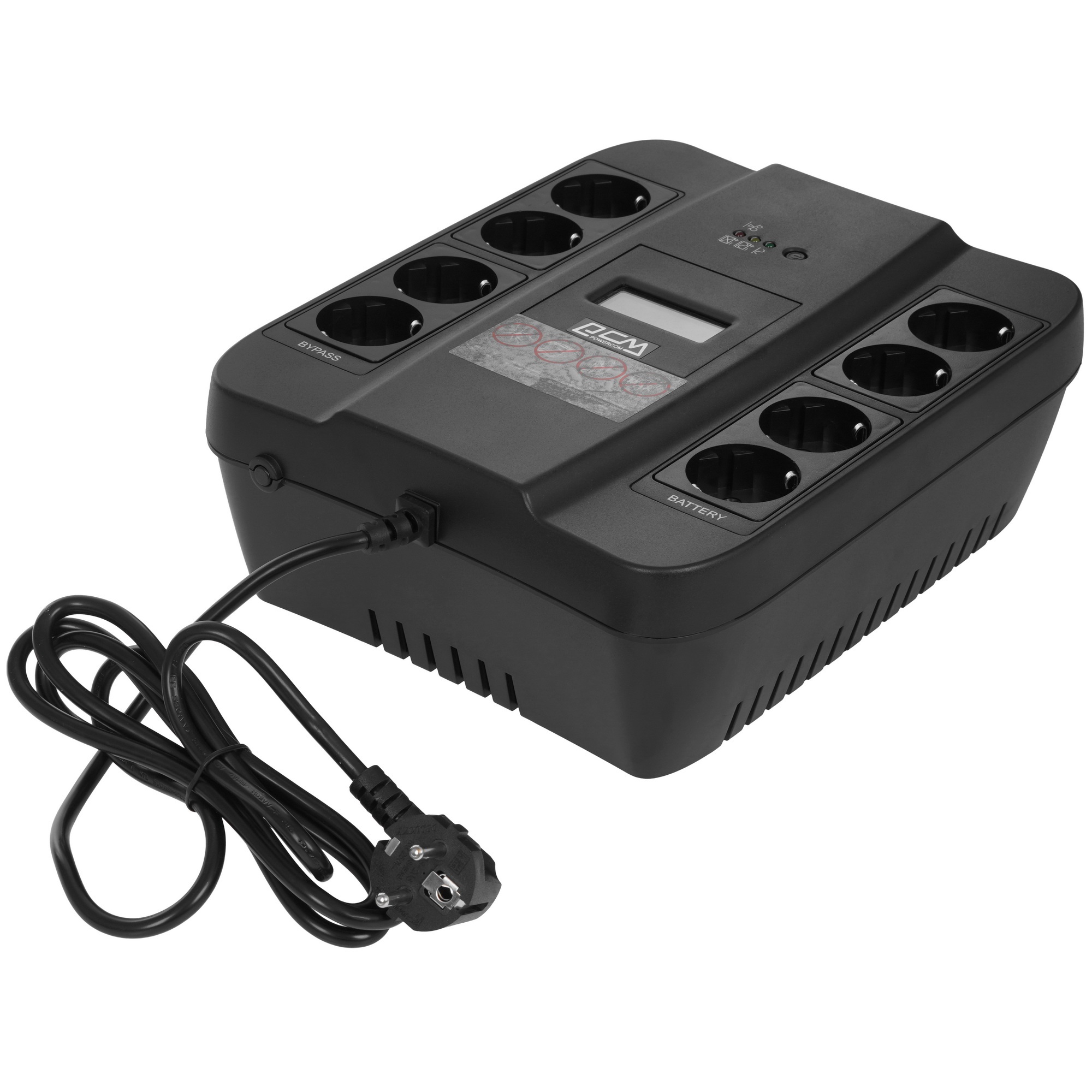 Источник бесперебойного питания Powercom Back-UPS SPIDER, Line-Interactive, LCD, AVR, 550VA/330W, 8x