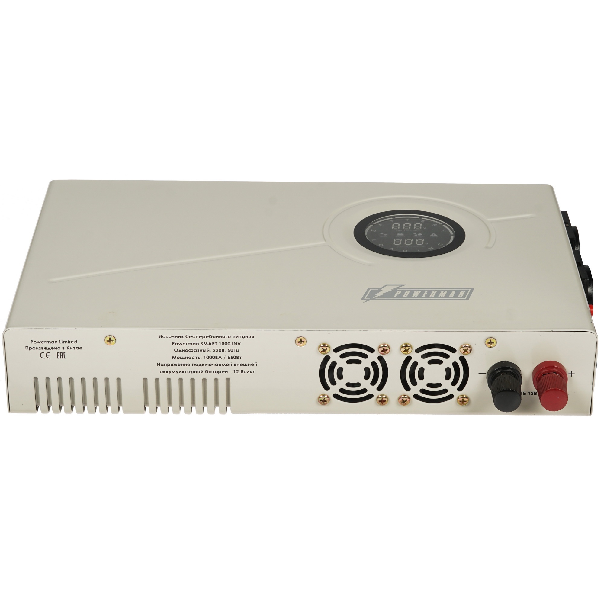 ИБП POWERMAN Smart 1000 INV, линейно-интерактивный,  1000ВА/600Вт, 140-275В,  2 евророзетки, внешняя