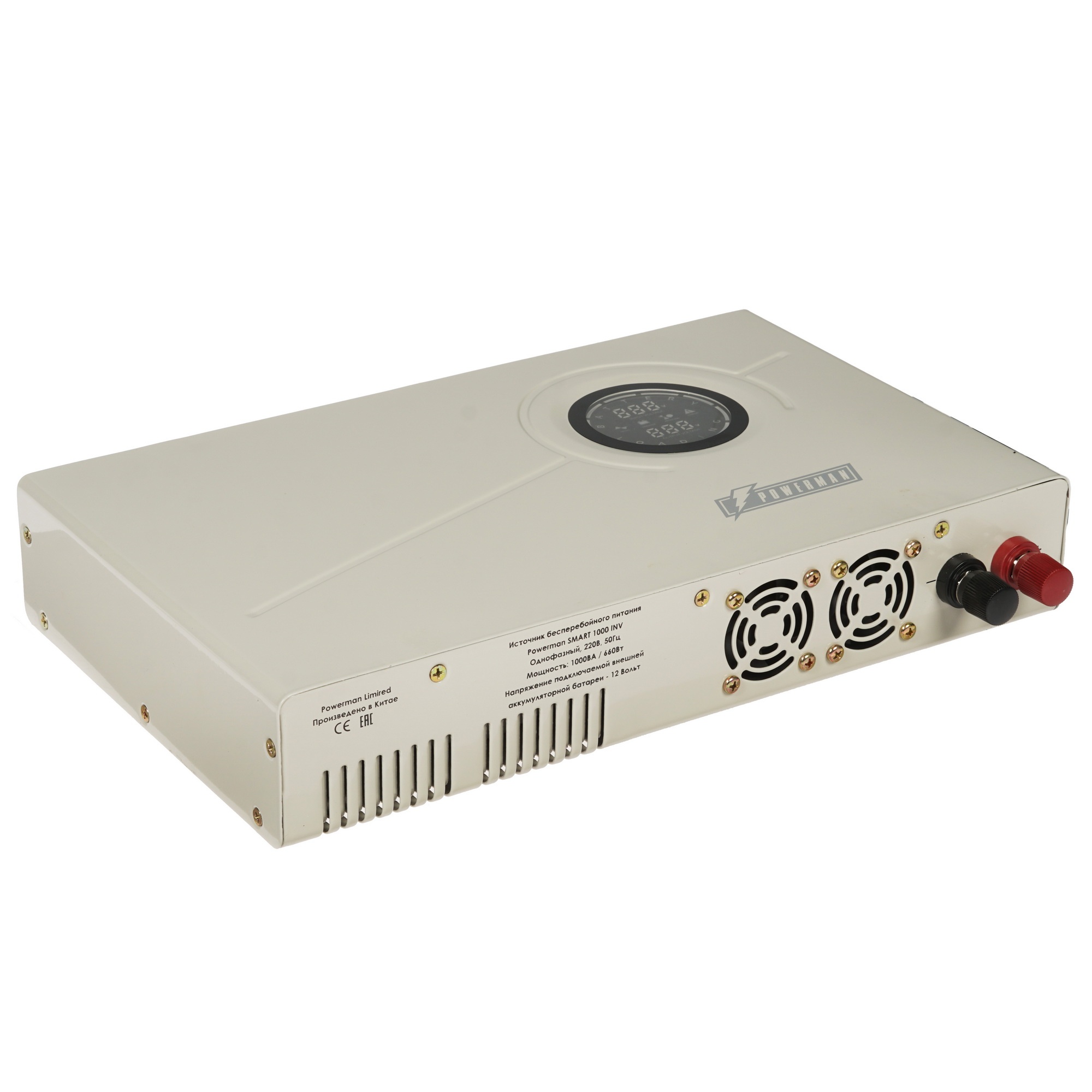 ИБП POWERMAN Smart 1000 INV, линейно-интерактивный,  1000ВА/600Вт, 140-275В,  2 евророзетки, внешняя