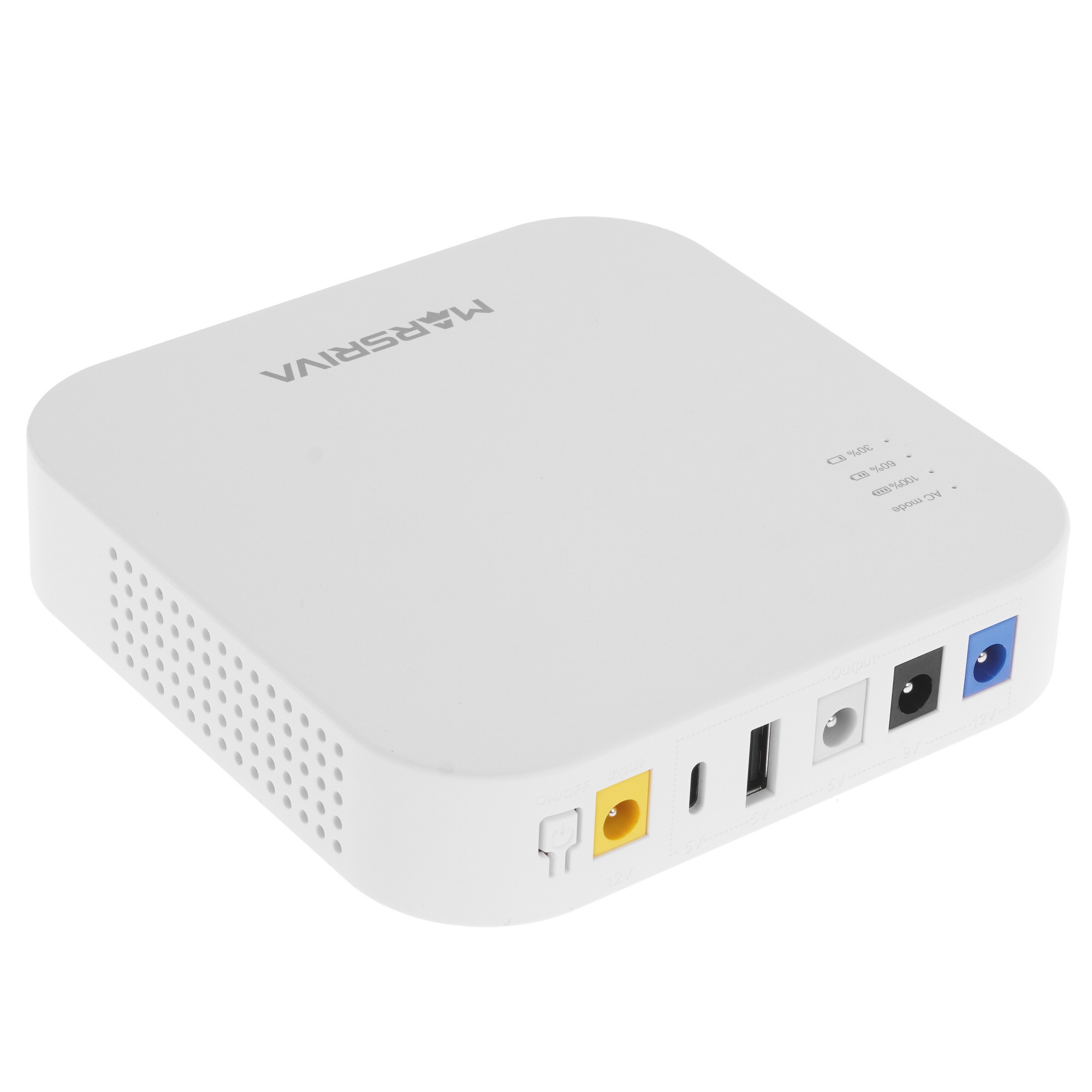 ИБП мини KP4, вход DC 12V/2.0A, независимый выход 12V, 9V, 5V DC, с USB-A и USB-C 5V/2.1A MARSRIVA