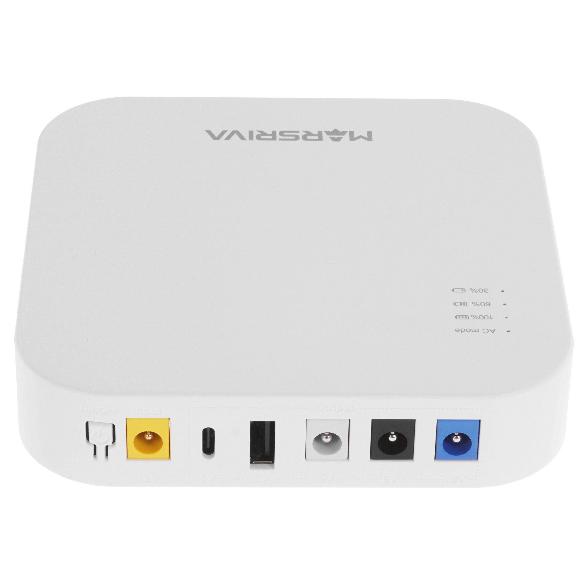 ИБП мини KP4, вход DC 12V/2.0A, независимый выход 12V, 9V, 5V DC, с USB-A и USB-C 5V/2.1A MARSRIVA