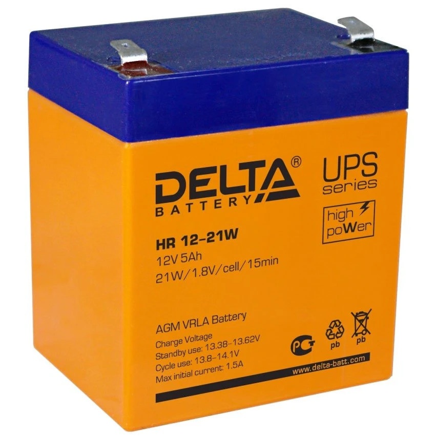 Батарея Delta HR 12-21W (12V, 5Ah)