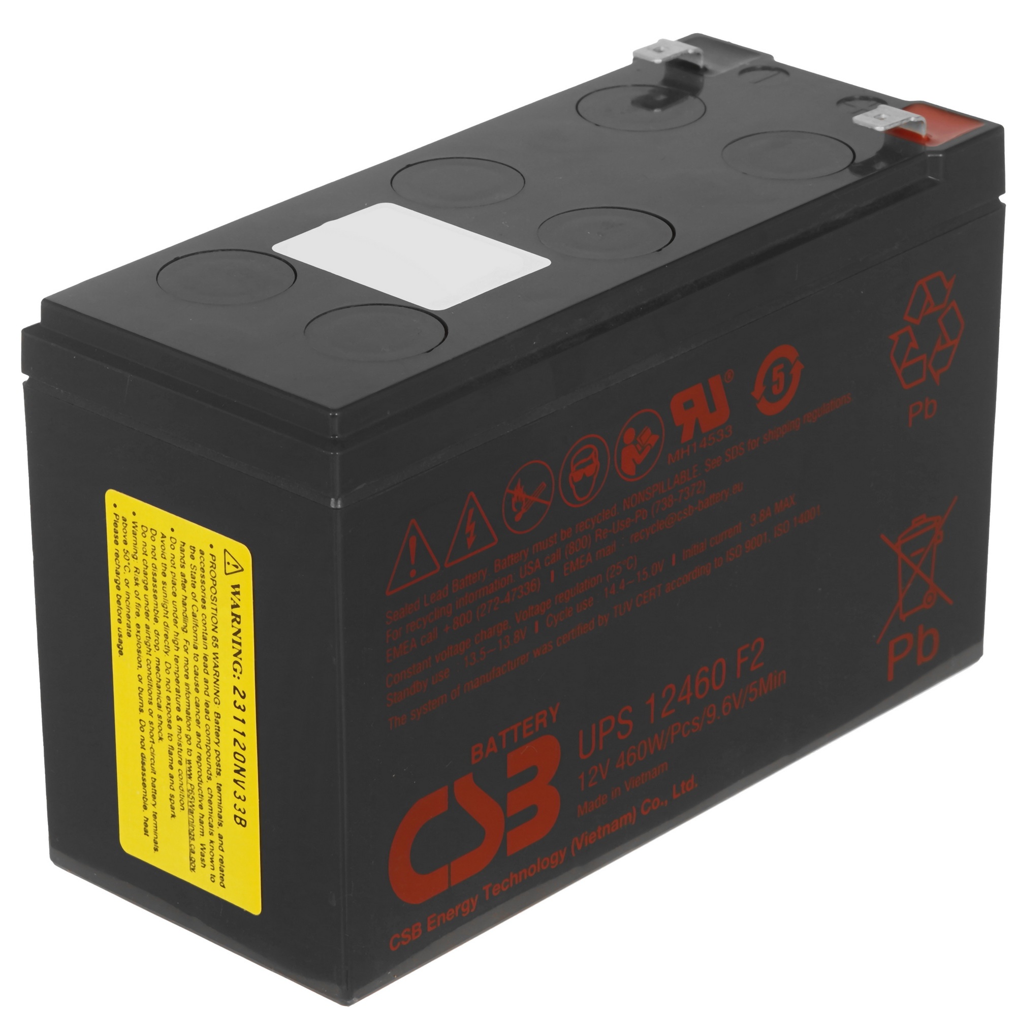 Батарея CSB 12460 (12V 9Ah)  клеммы F2