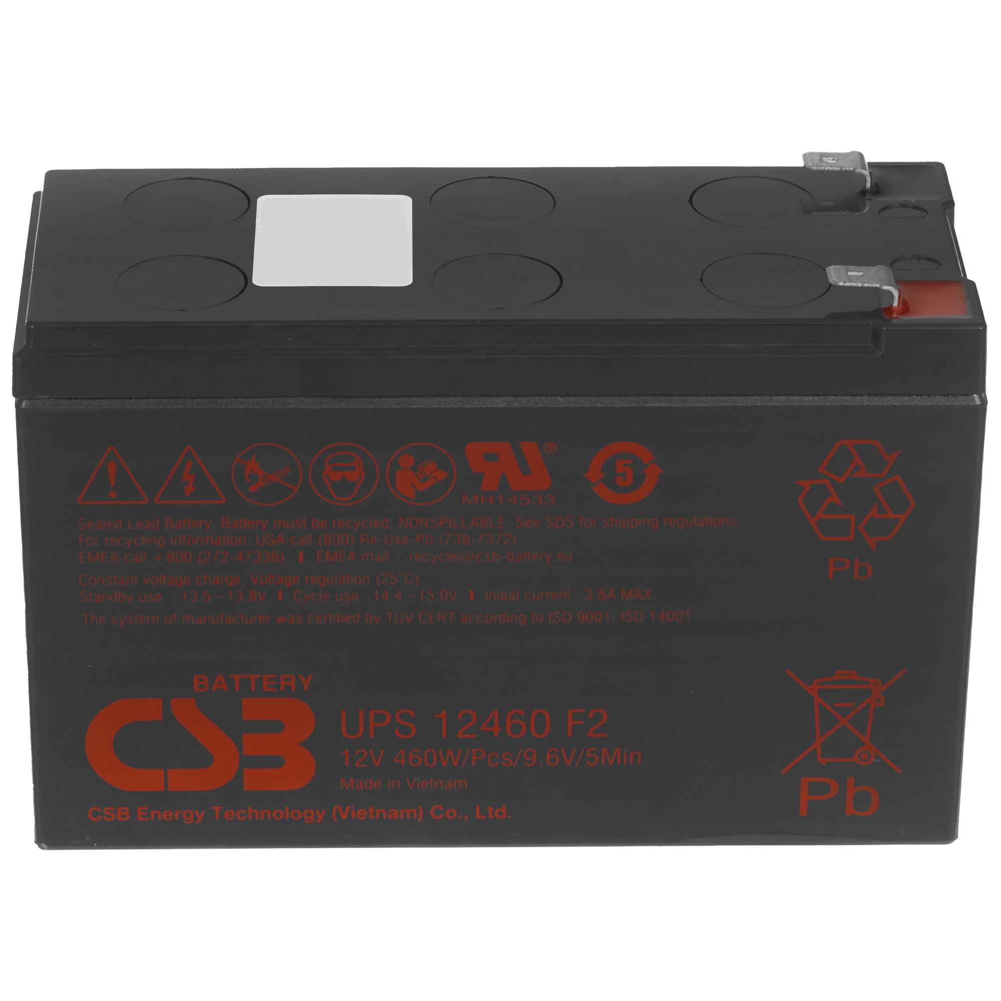 Батарея CSB 12460 (12V 9Ah)  клеммы F2