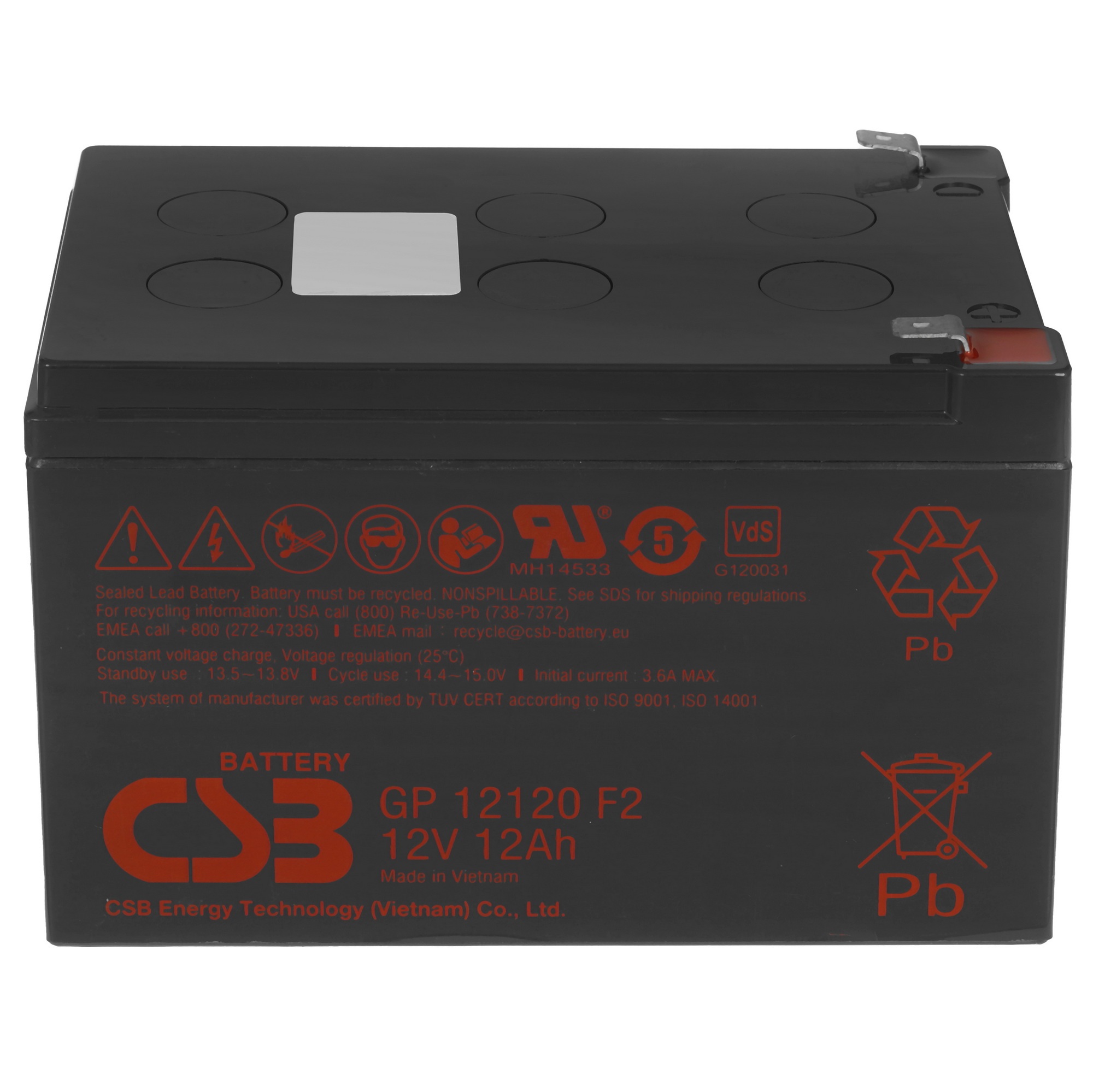 Батарея CSB GP 12120 (12V 12Ah) F2