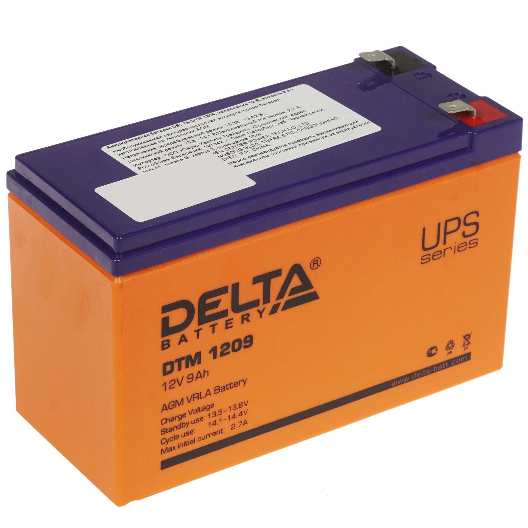 Батарея Delta DTM 1209 (12V, 9Ah)