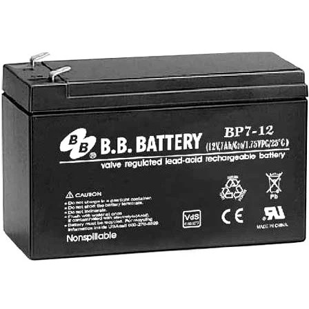 Аккумулятор B.B. Battery series BP, BP7-12, voltage 12V, capacity 7Ah (discharge 20 hours), max. dis
