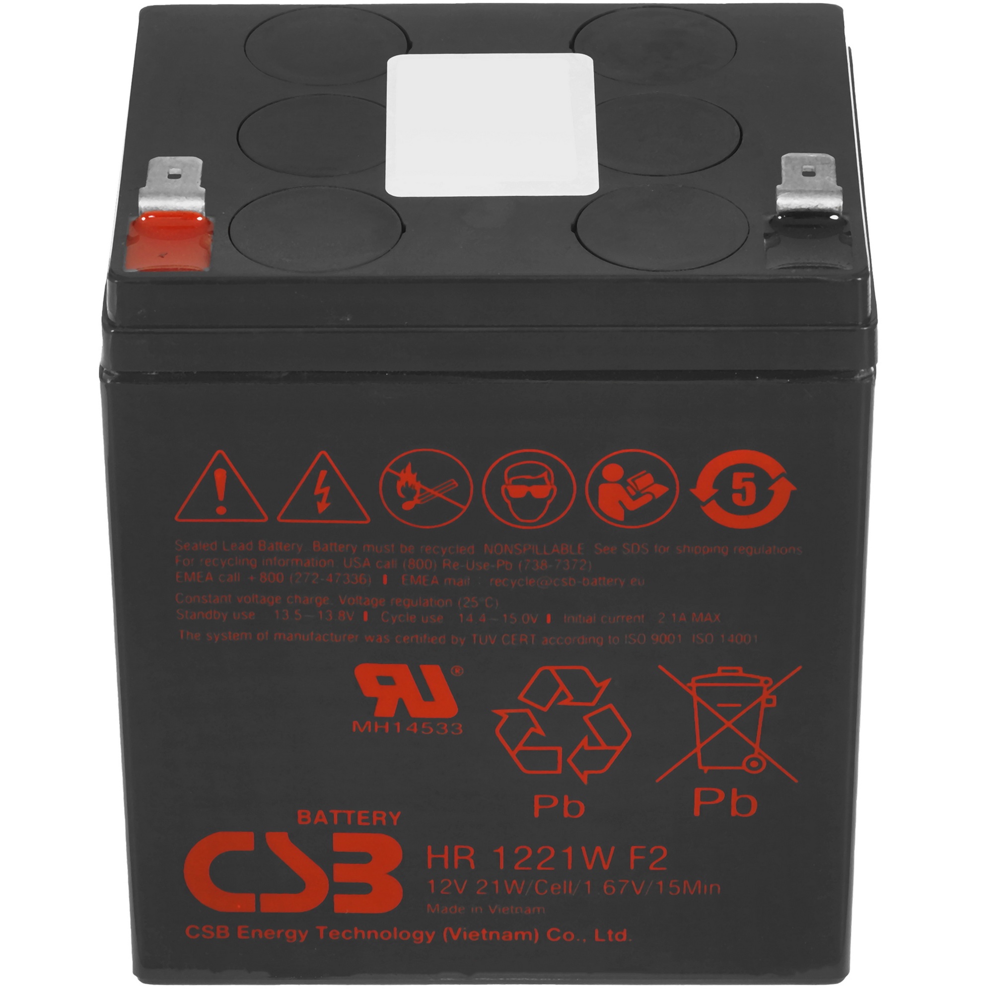 Аккумуляторная CBR VRLA батарея CBT-HR1221W-F2 (12В 5,2Ач), клеммы F2