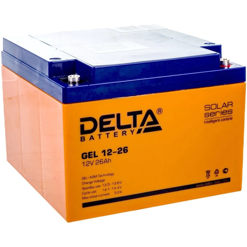 Аккумуляторная батарея Delta GEL 12-26 напряжение 12В, емкость 26Ач (174х166х125mm)