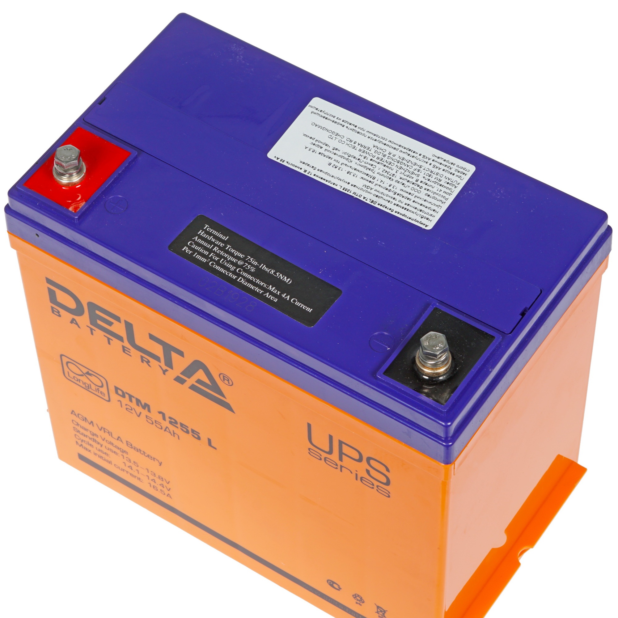 Аккумуляторная батарея Delta DTM 1255 L напряжение 12В, емкость 55Ач (239x132x210mm)