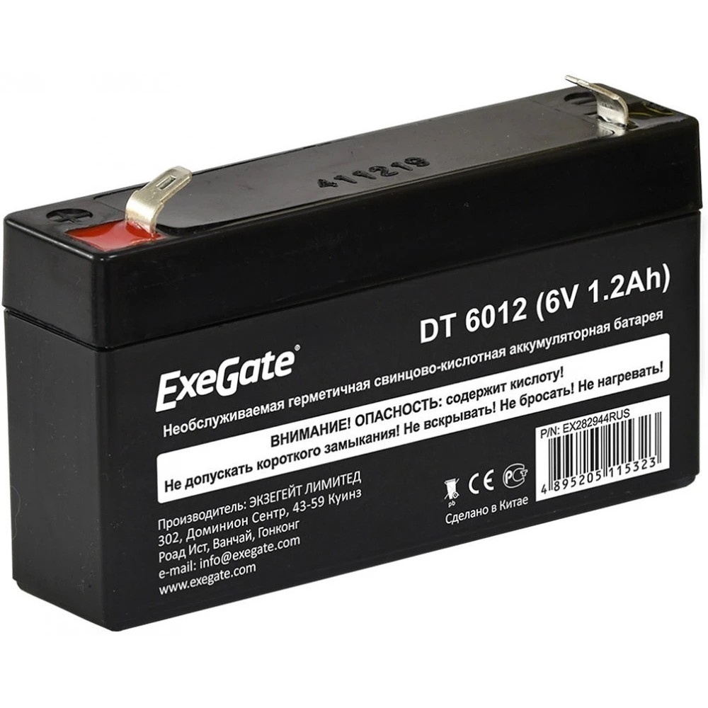 Батарея ExeGate EX282945RUS DTM 6012 (6V 1.2Ah, клеммы F1)