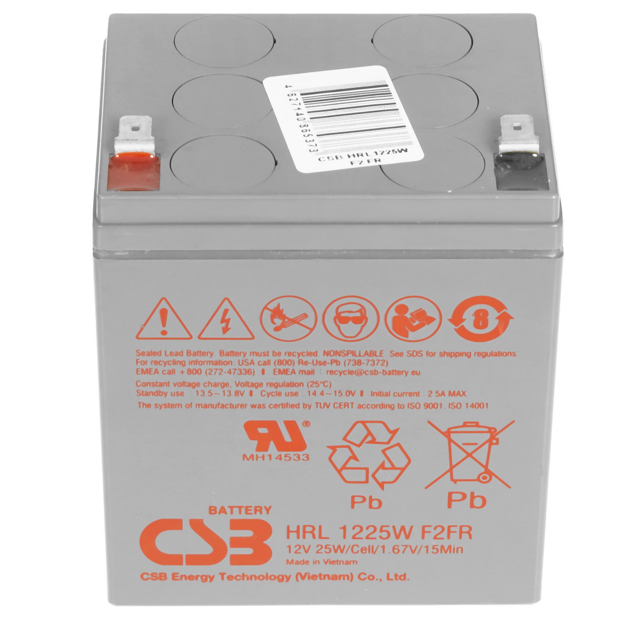 Батарея CSB HRL 1225W (12V 6Ah) F2