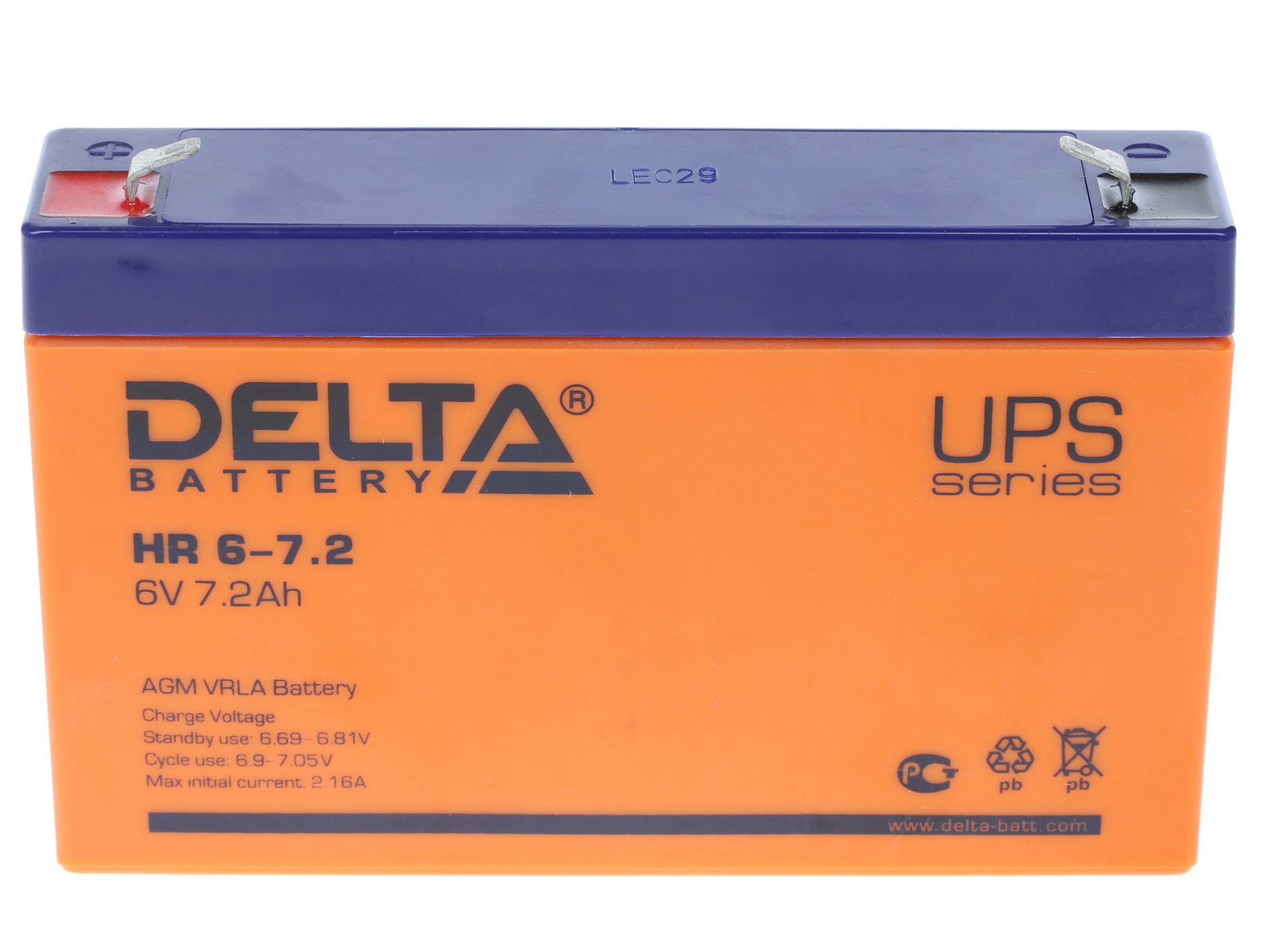 Батарея Delta HR 6-7.2 (7.2 А\ч, 6В)