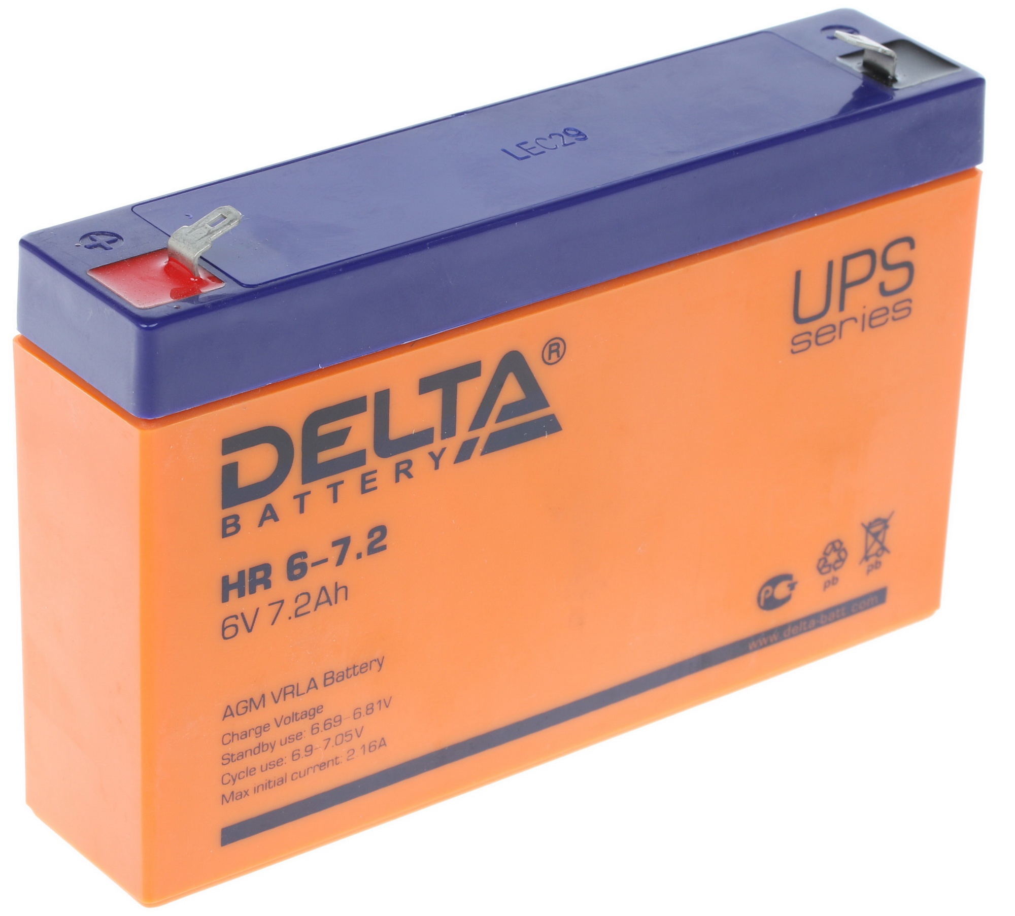 Батарея Delta HR 6-7.2 (7.2 А\ч, 6В)