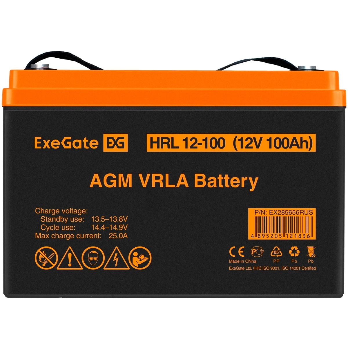 Аккумуляторная батарея ExeGate EX285656RUS HRL 12-100 (12V 100Ah, под болт М6)