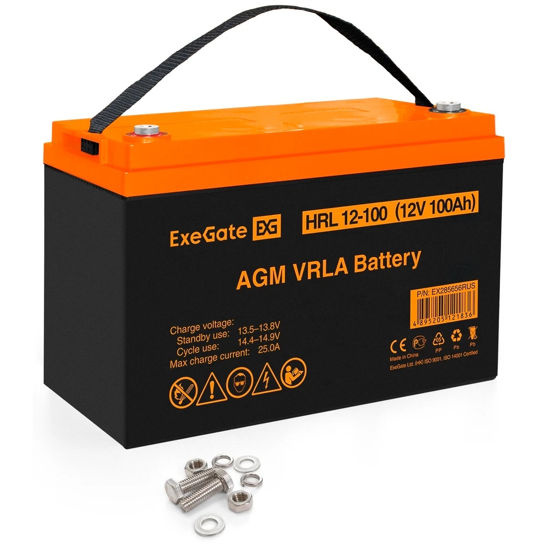 Аккумуляторная батарея ExeGate EX285656RUS HRL 12-100 (12V 100Ah, под болт М6)