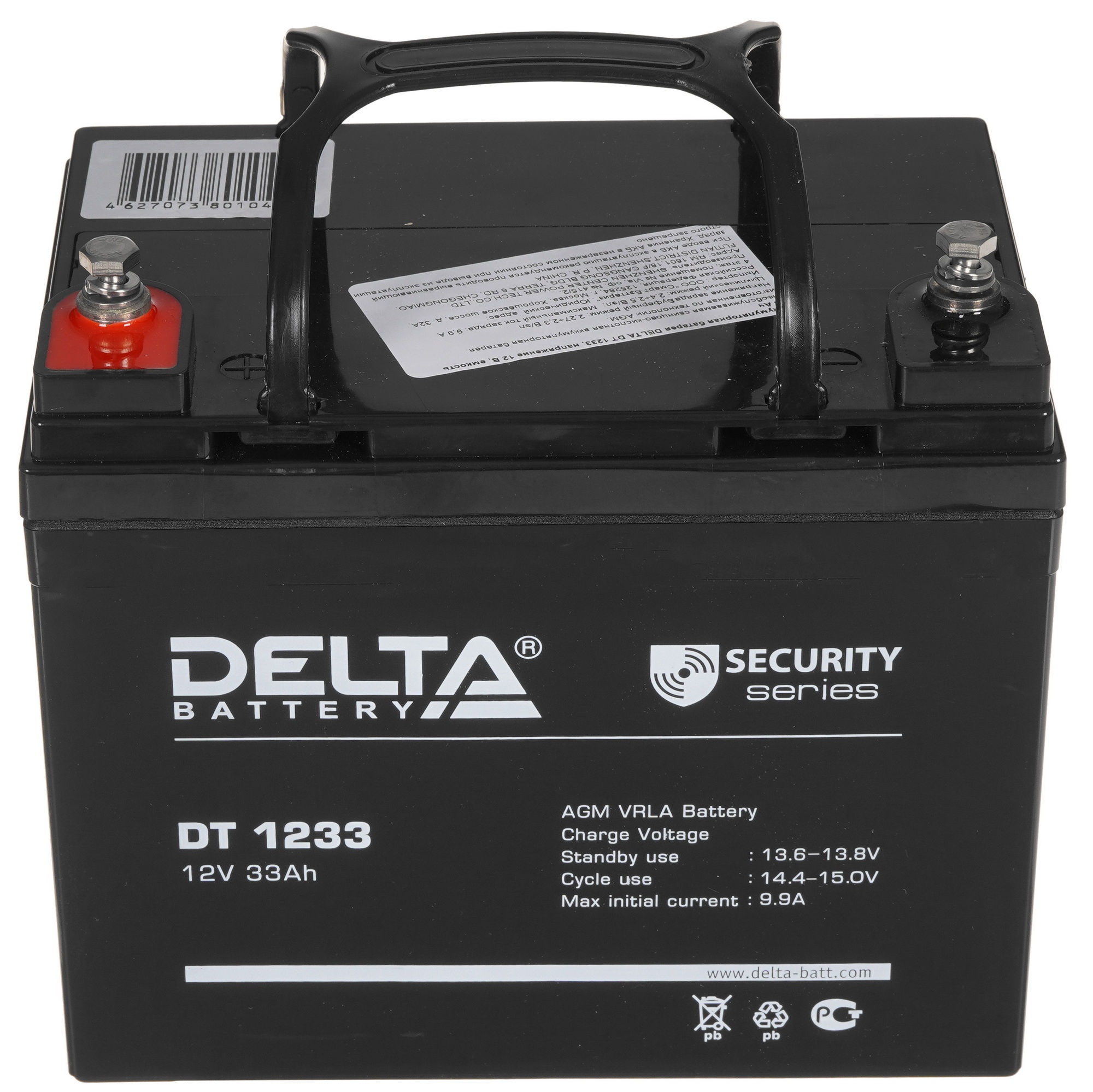 Аккумуляторная батарея Delta CGD 1233 напряжение 12В, емкость 33Ач (197х130х163mm)