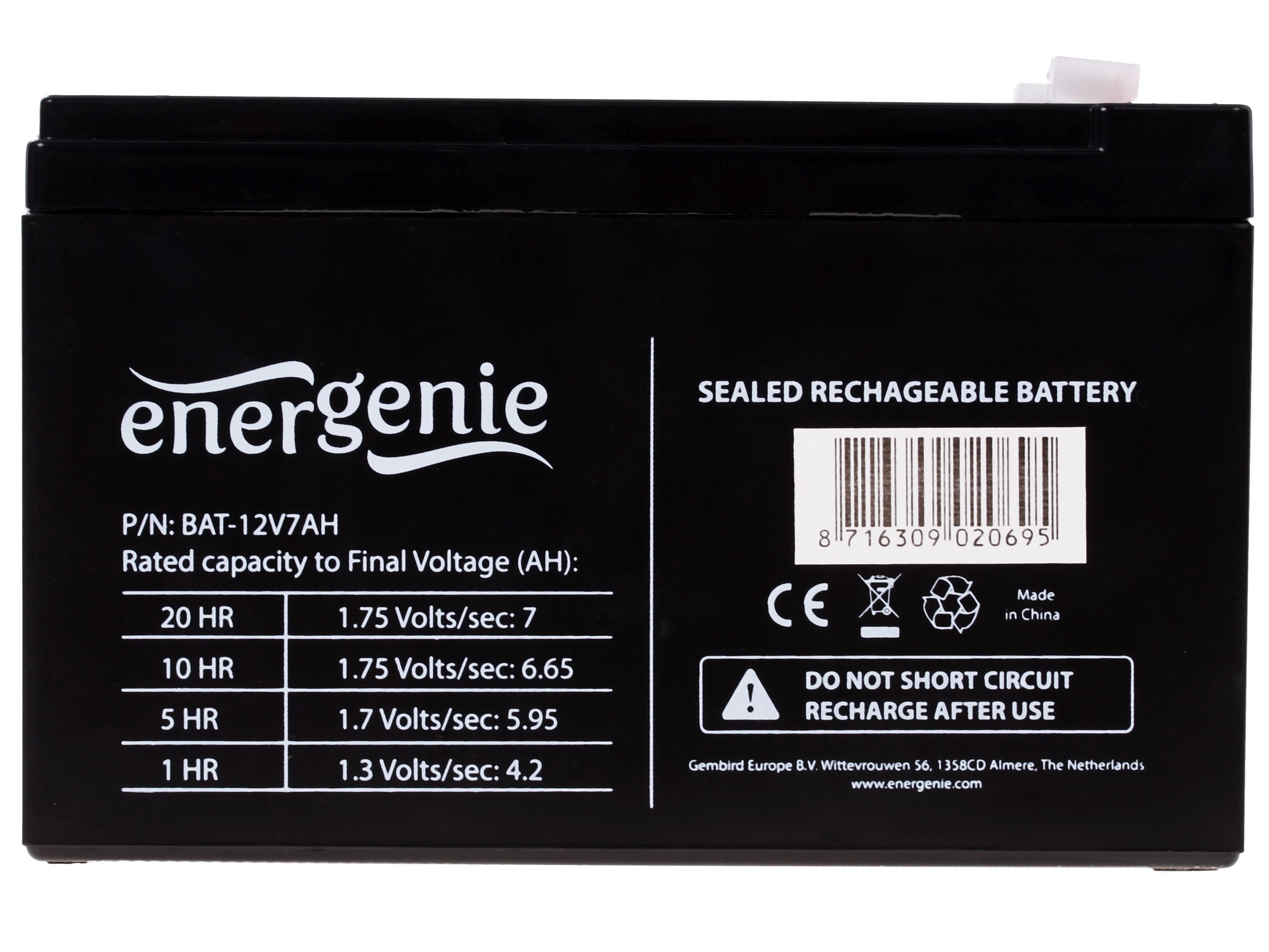 Батарея Gembird/Energenie BAT-12V7AH