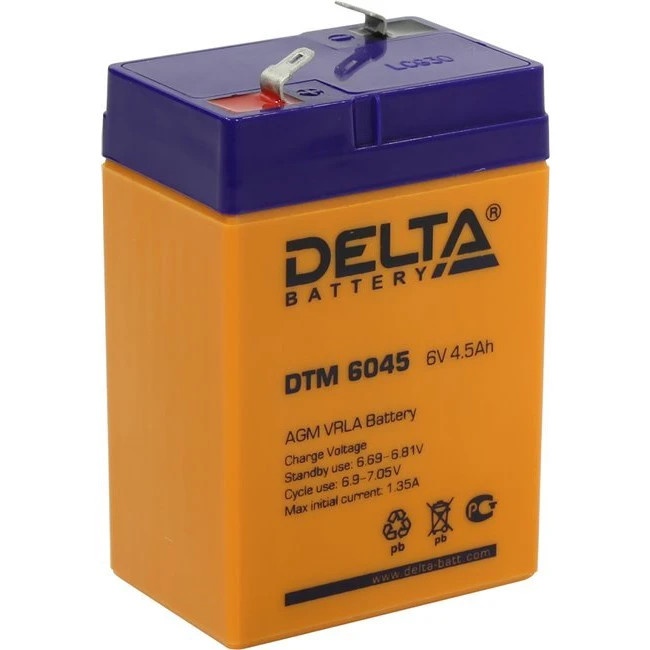 Батарея Delta DTM 6045 (6V 4.5Ah)