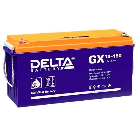 Аккумуляторная батарея Delta GX 12-150 напряжение 12В, емкость 150Ач (482х170х240mm)