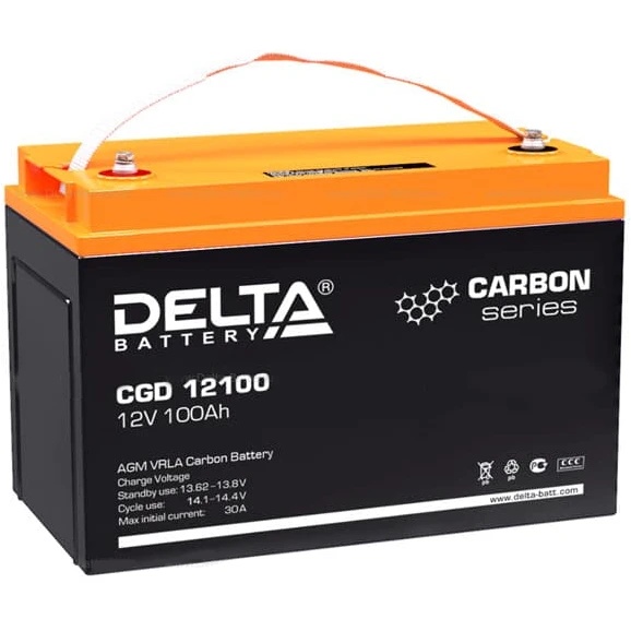 Аккумуляторная батарея Delta CGD 12100 напряжение 12В, емкость 100Ач (330х173х212mm)