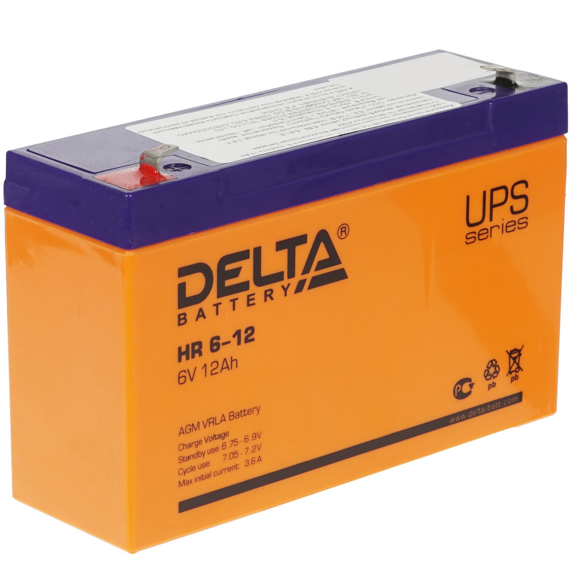 Батарея Delta HR 6-12 (6V, 12Ah)