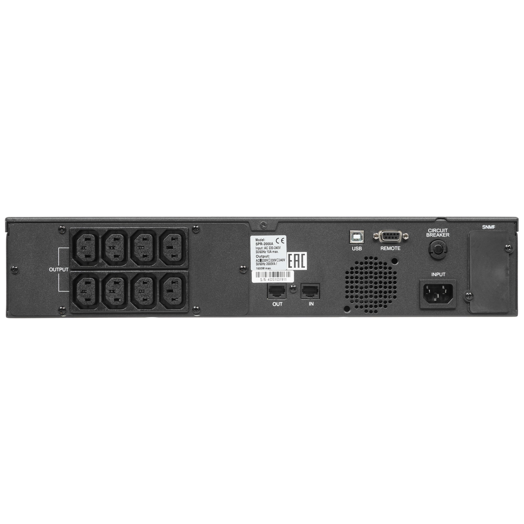 Источник бесперебойного питания Powercom Smart King Pro+ SPR-2000 LCD 1600Вт 2000ВА черный