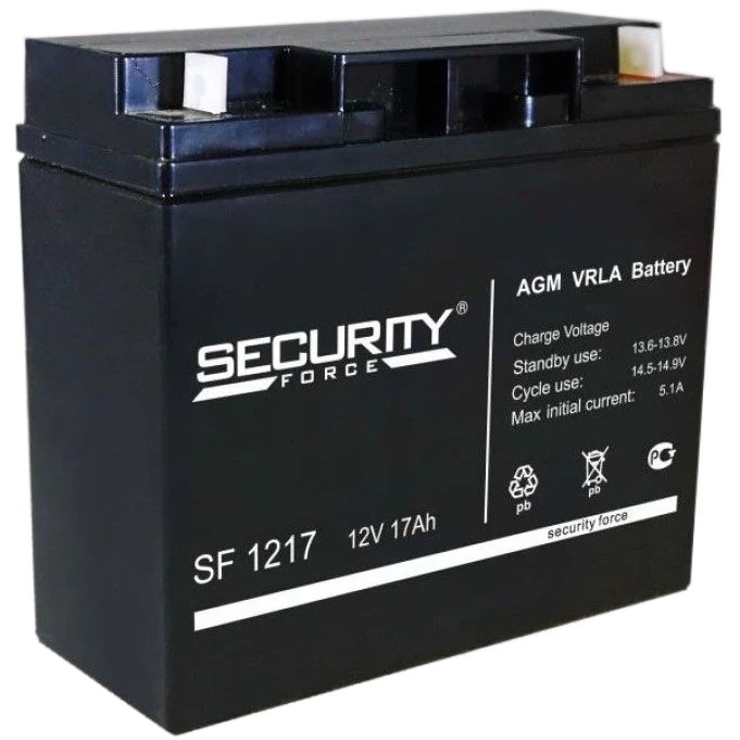 Аккумуляторная батарея Delta SF (Security Force) 1217 напряжение 12/17В, емкость 182х76х167Ач (97х24