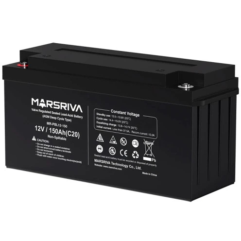 Сменный AGM аккумулятор 12 В/150 Ач, 42,5 кг MARSRIVA