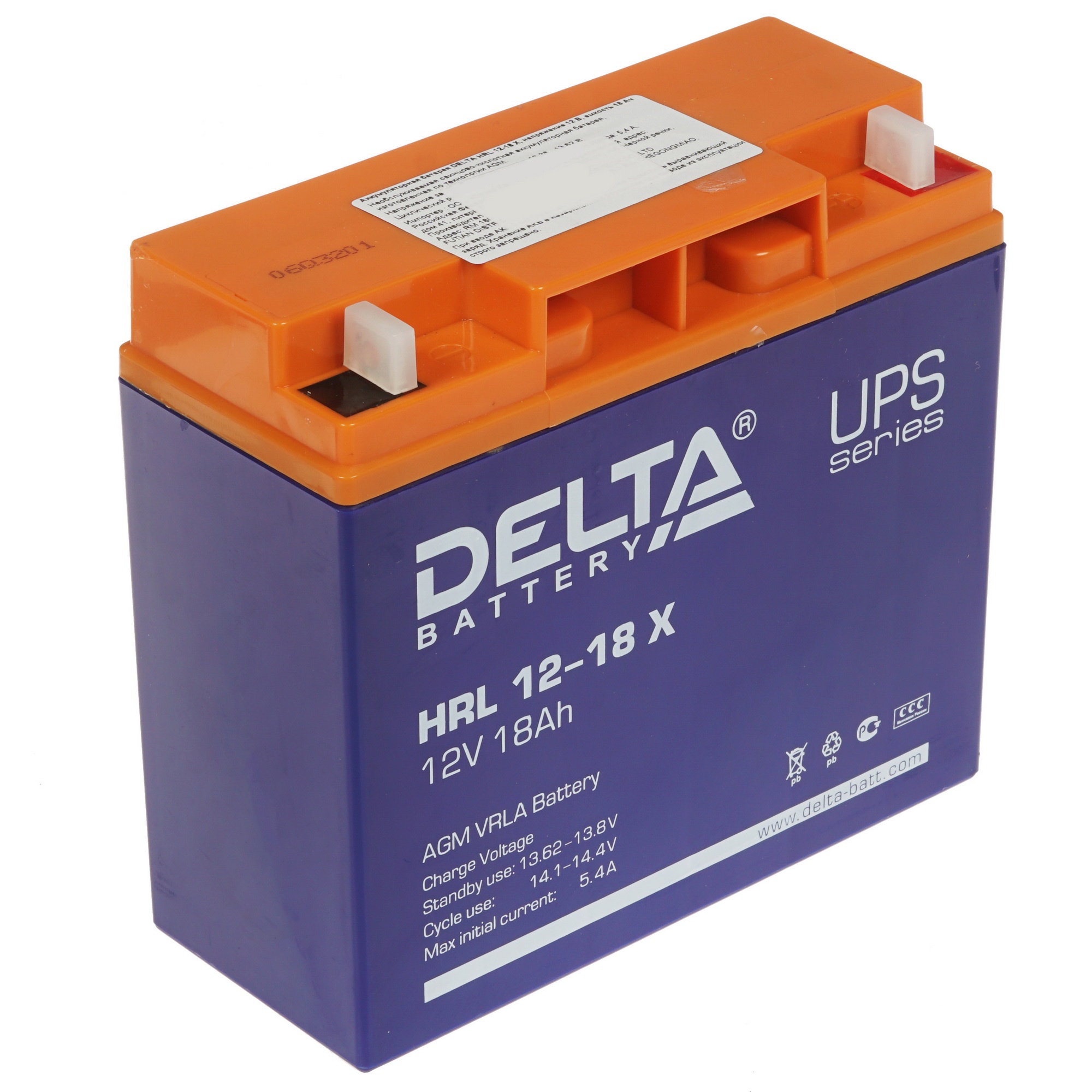 Батарея Delta HRL 12-18 X (17.8 А\ч, 12В) свинцово- кислотный  аккумулятор