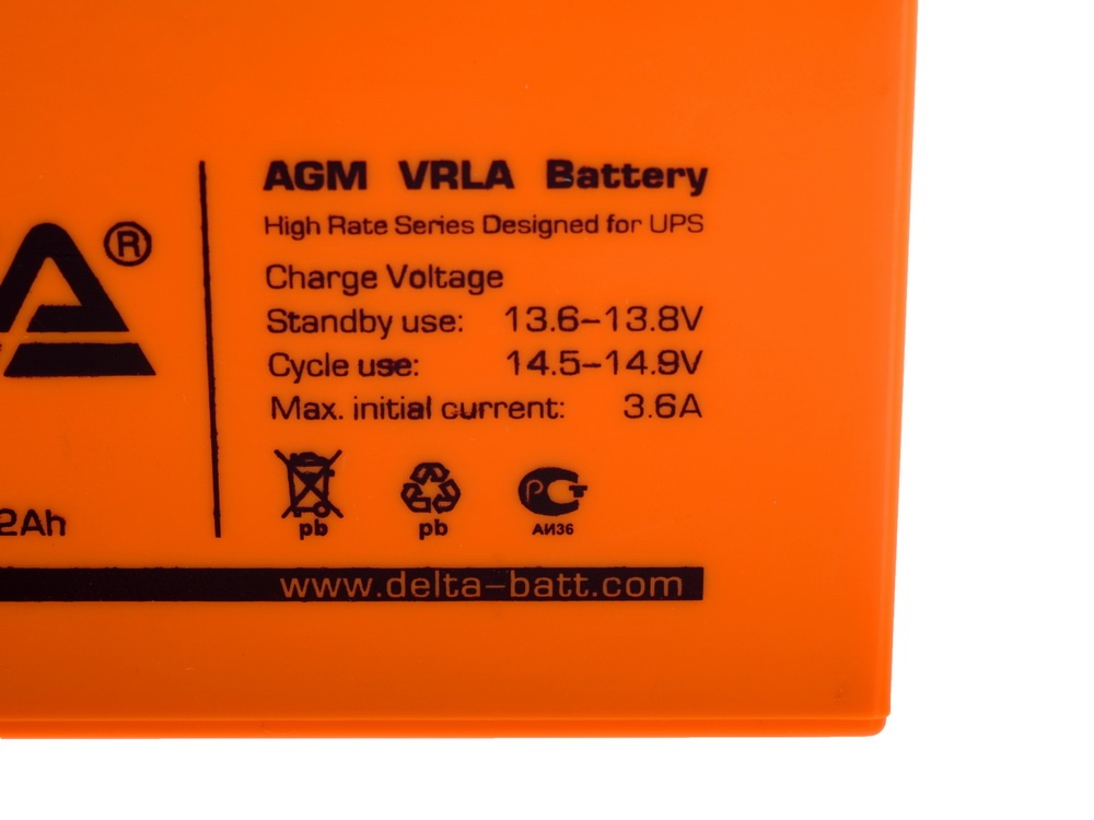 Батарея Delta HR 12-12 (12V, 12Ah)