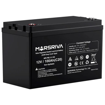 Сменный AGM аккумулятор 12 В/100 Ач, 28 кг MARSRIVA