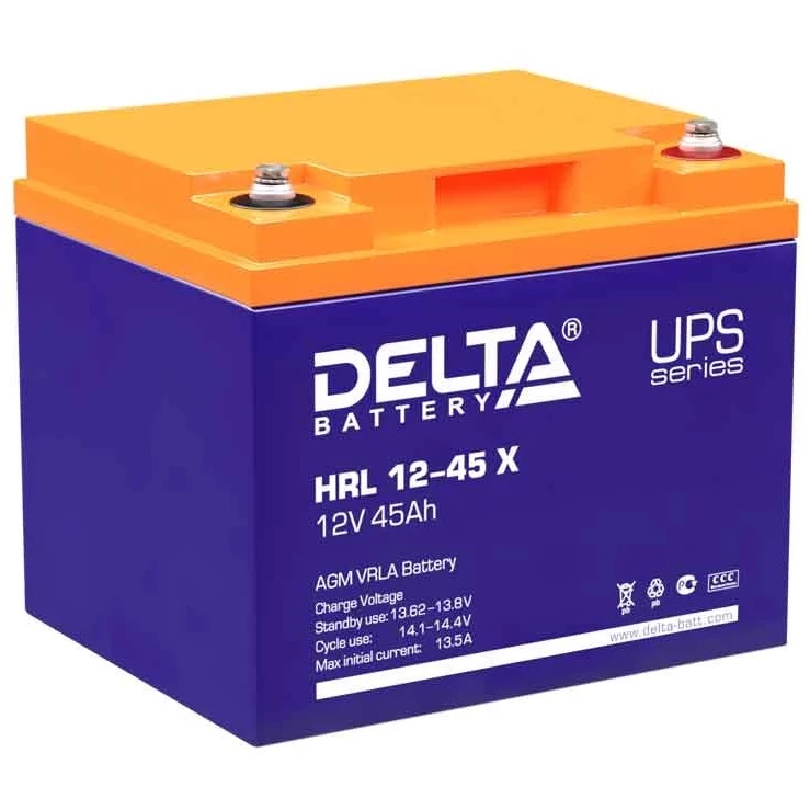 Батарея Delta HRL 12-45 X (45А\ч, 12В) свинцово-кислотный аккумулятор