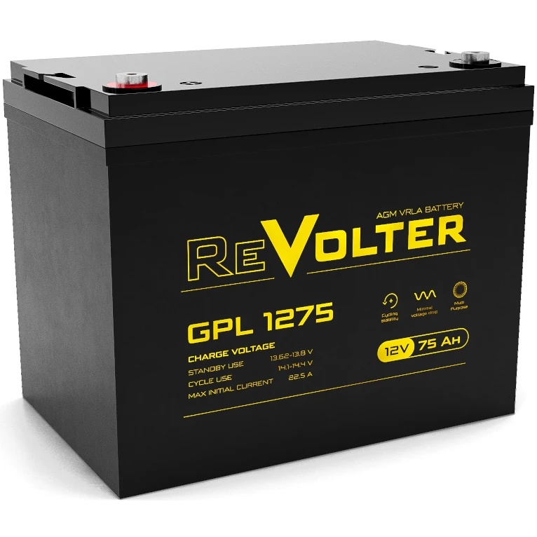 Аккумулятор 12В 75А.ч REVOLTER GPL 1275