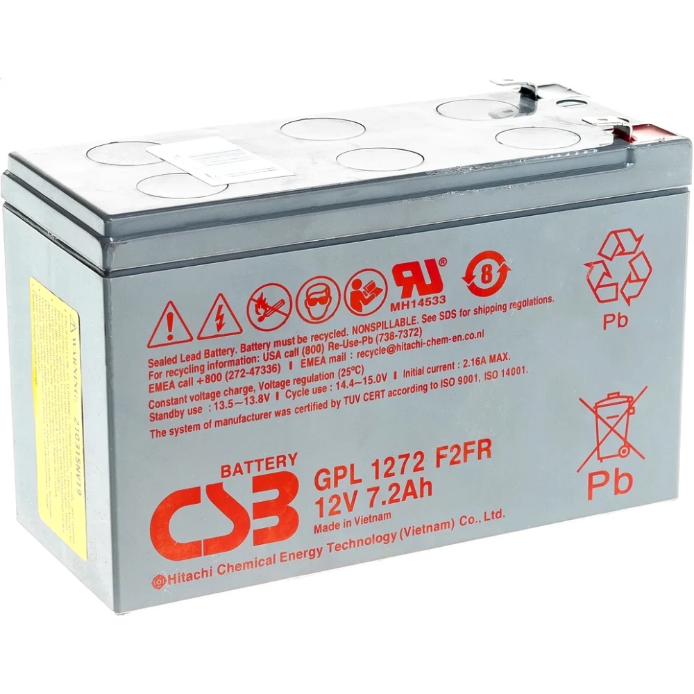 Аккумулятор 12V 7.2Ah CSB GPL1272 F2FR (GPL1272 F2FR) огнестойкие