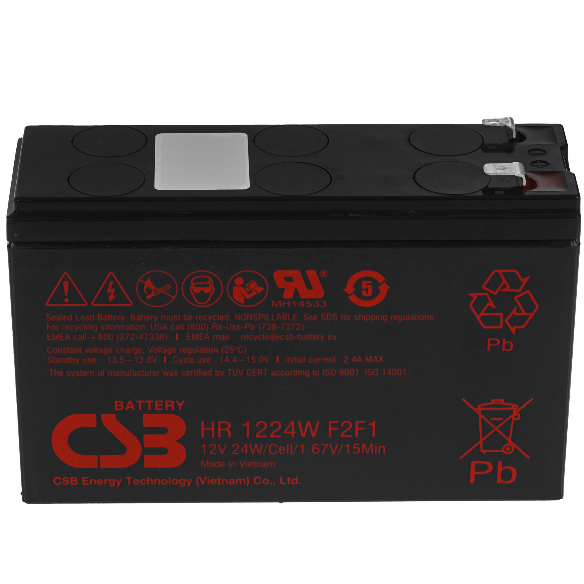 Батарея CSB HR 1224W (12V, 5.5Ah)