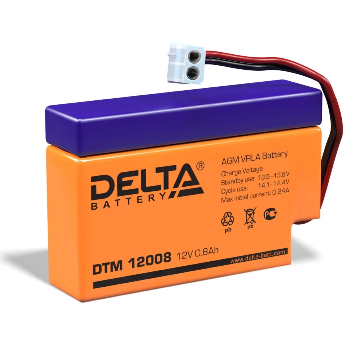 Батарея Delta DTM 12008 (12V 0.8Ah)